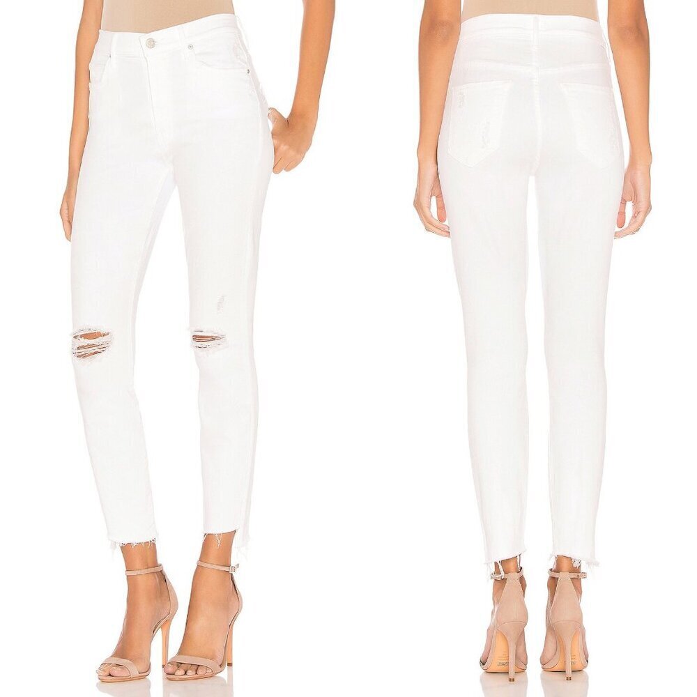MOTHER Stunner Zip Ankle Step Fray in Little Miss Innocent Jeans Size 28